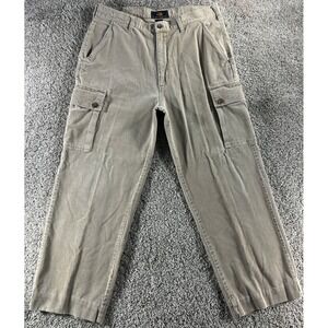 Vtg Y2K Route 66 Mens Corduroy Cargo Pants Tan Beige Multi Pocket 36x32